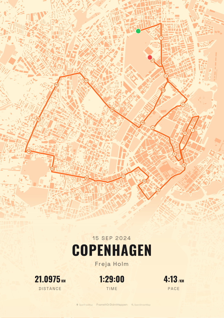 Burnt Orange · Copenhagen route poster
