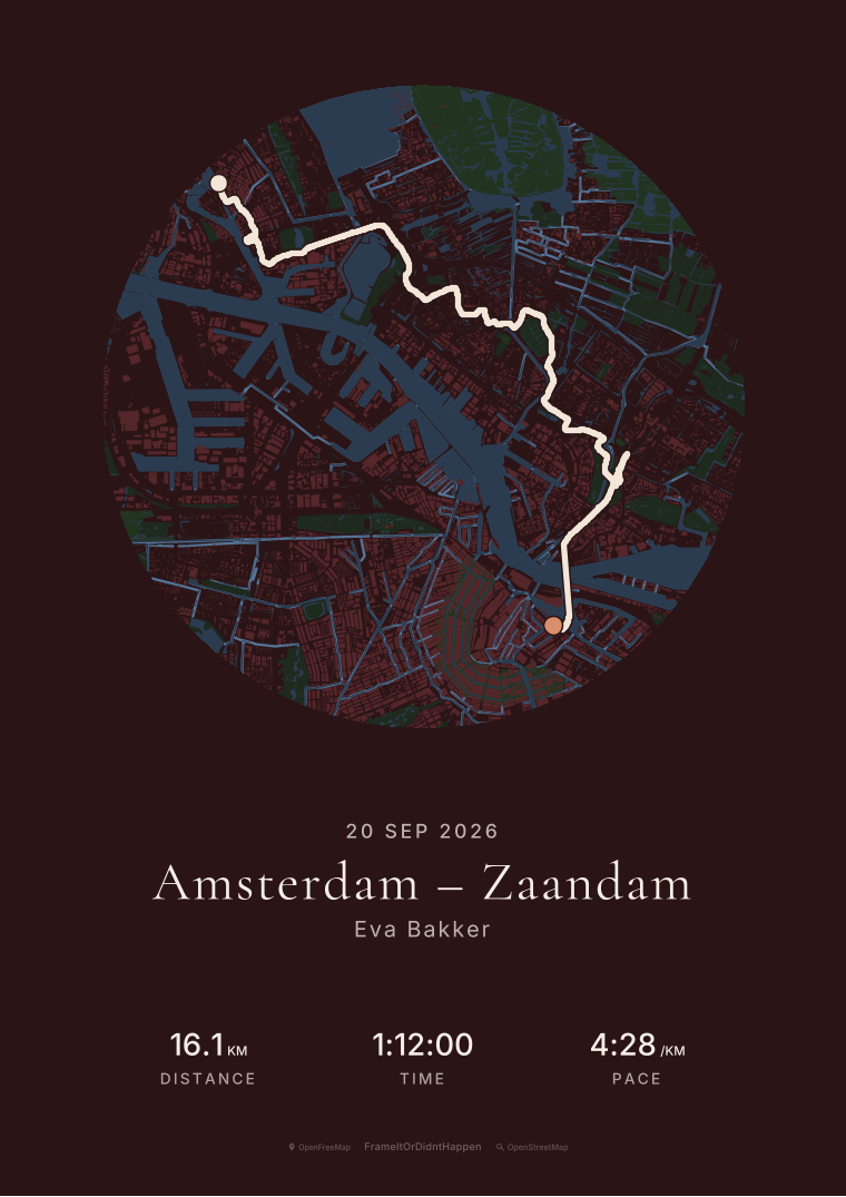Oxblood · Amsterdam route poster
