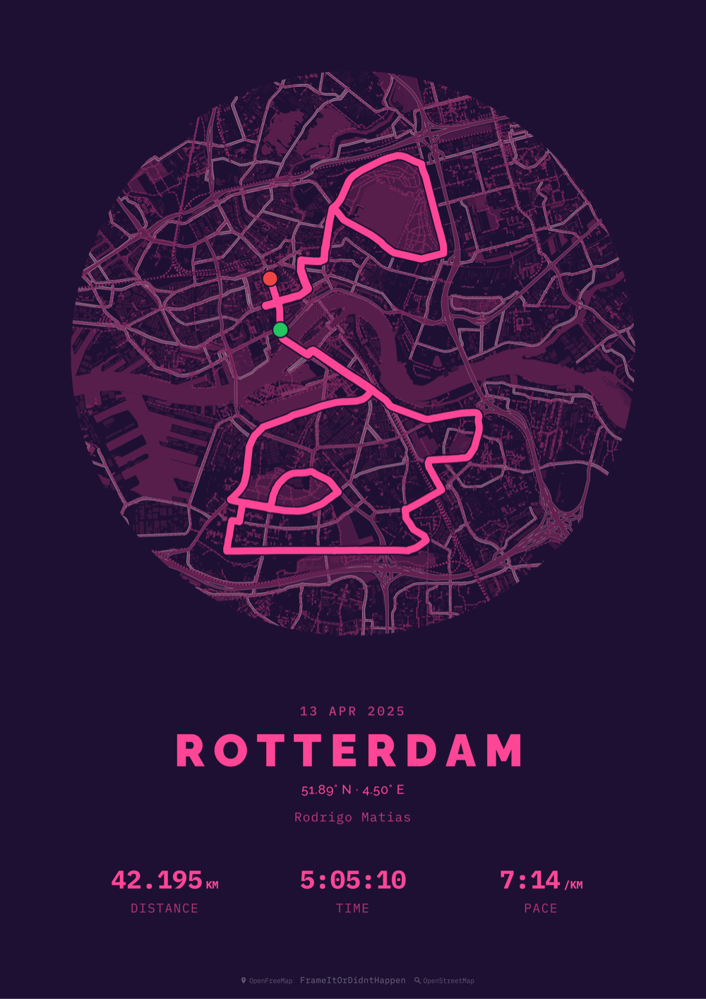 Rotterdam Marathon poster — Dragonfruit filter