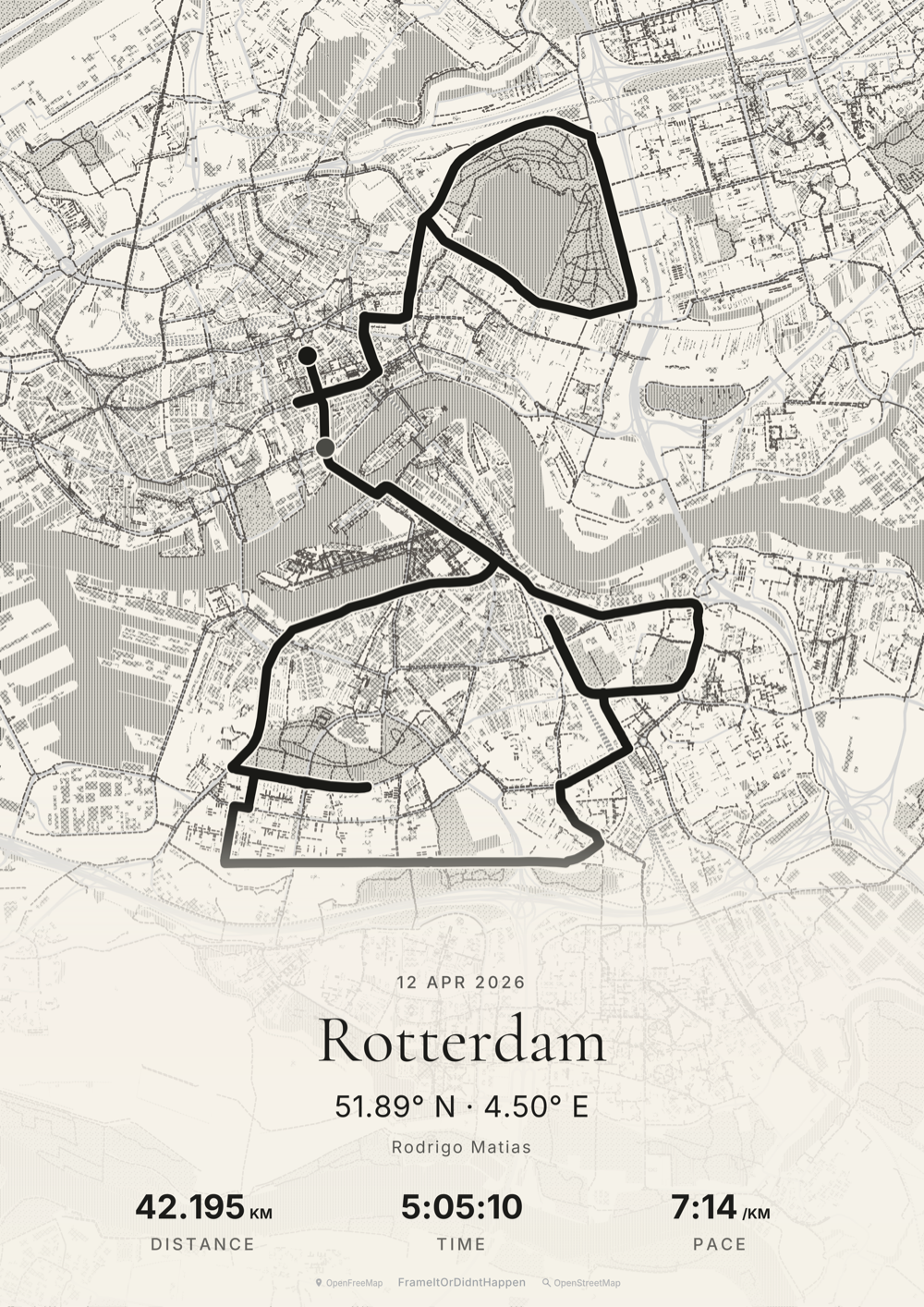 Rotterdam Marathon poster — Engraved filter