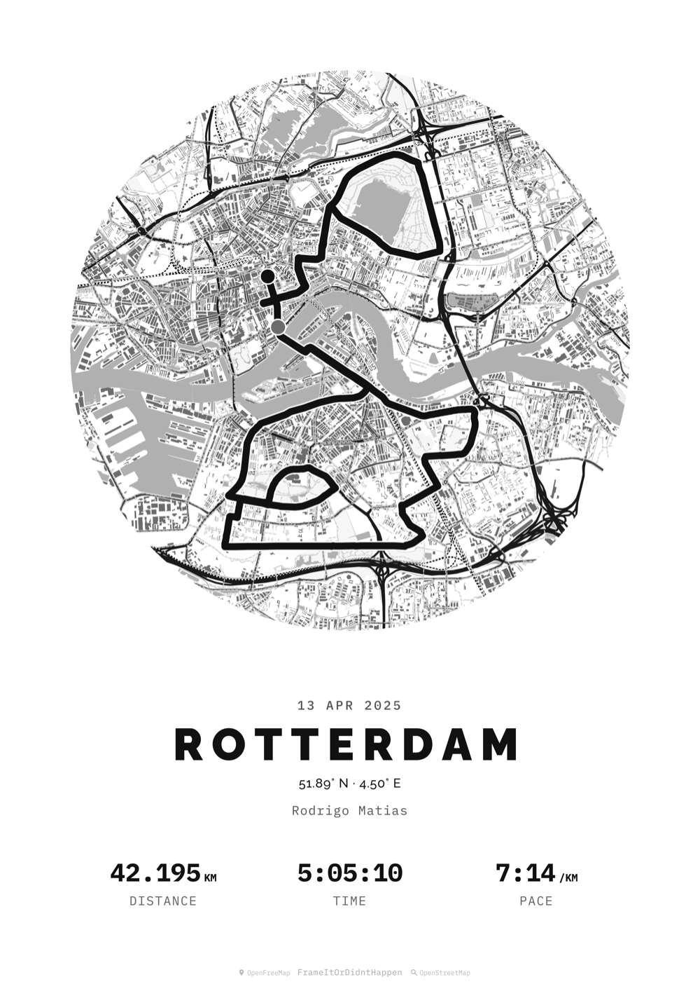 Rotterdam Marathon poster — Monochrome filter