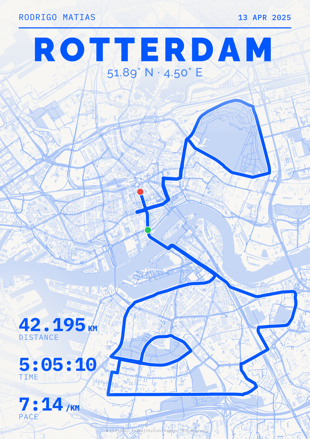 Rotterdam Marathon poster — Signal Blue filter