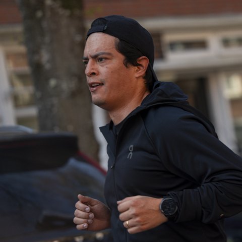 Rodrigo Y. Matias Robles out on a run